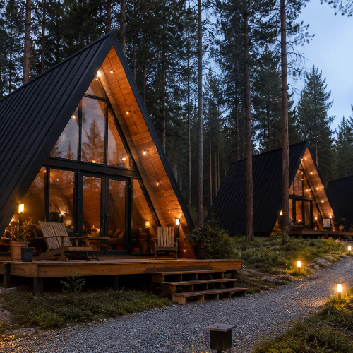 А-образные домики (A-frame)