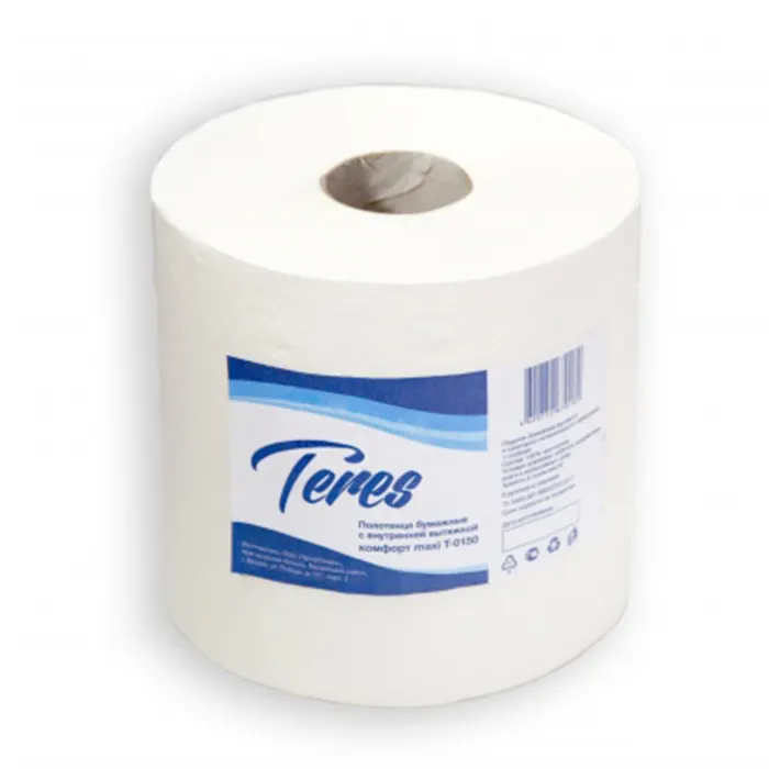 Полотенца бумажные рулонные Teres maxi 2-слойные белые (6 рулонов х 150 м)