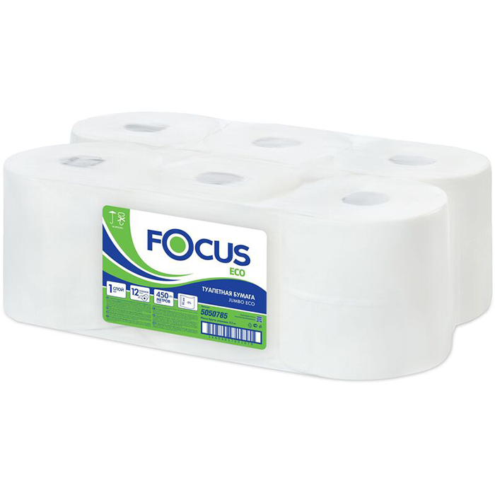 Туалетная бумага Focus Eco Jumbo (12 рулонов х 450 м)