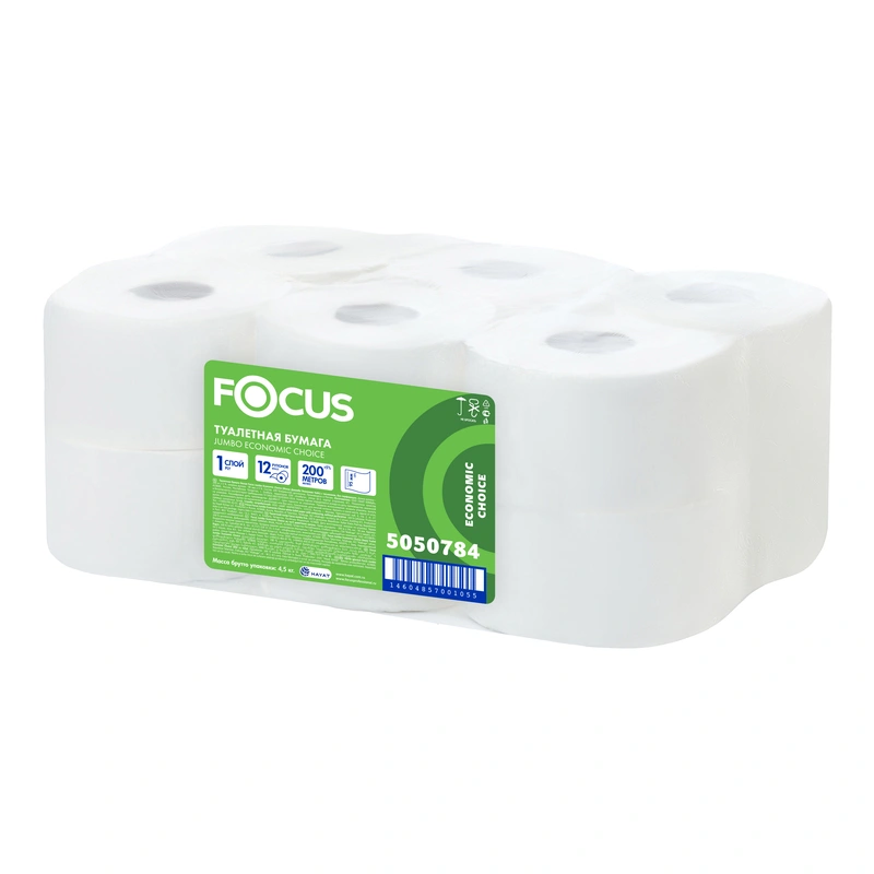 Туалетная бумага Focus Eco Jumbo (12 рулонов х 200 м)