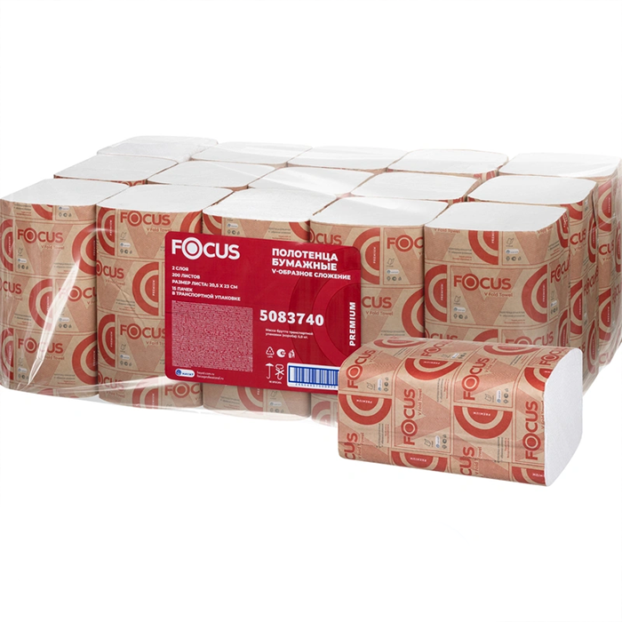 Полотенца бумажные Focus Premium 23x20,5x200 (15 упаковок х 200 листов)