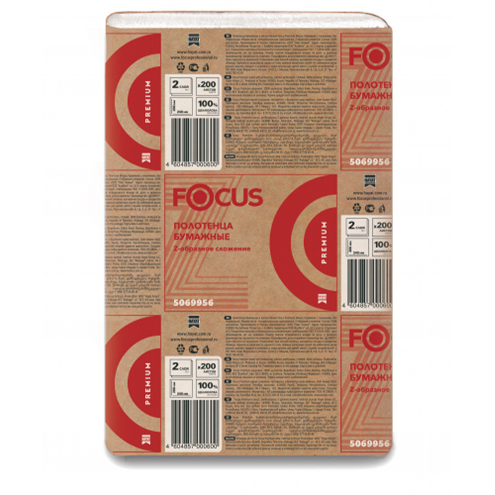 Полотенца бумажные Focus Premium (12 упаковок х 200 листов)