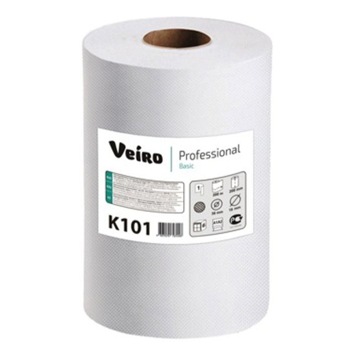 Бумажные полотенца в рулонах Veiro Professional Basic К101 (6 рулонов в упаковке)