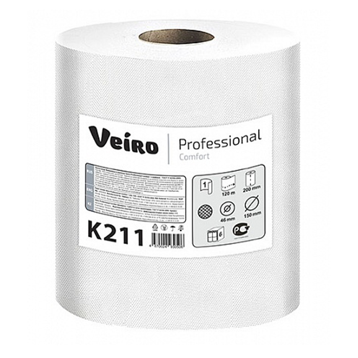 Бумажные полотенца в рулонах Veiro Professional Comfort K211 (6 рулонов в упаковке)