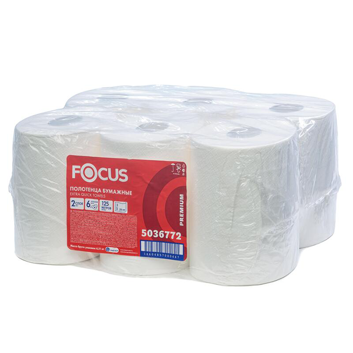 Бумажные полотенца в рулонах Focus Jumbo 5036772 (6 рулонов в упаковке)
