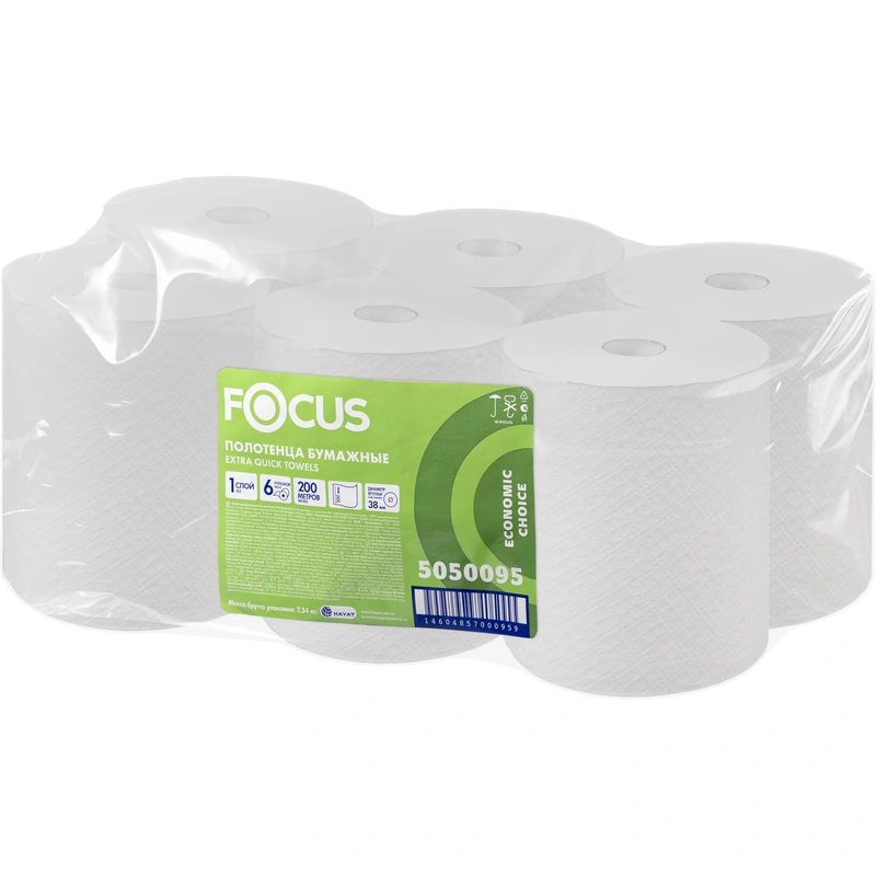 Бумажные полотенца в рулонах Focus Extra Quick 5050095 (6 рулонов в упаковке)