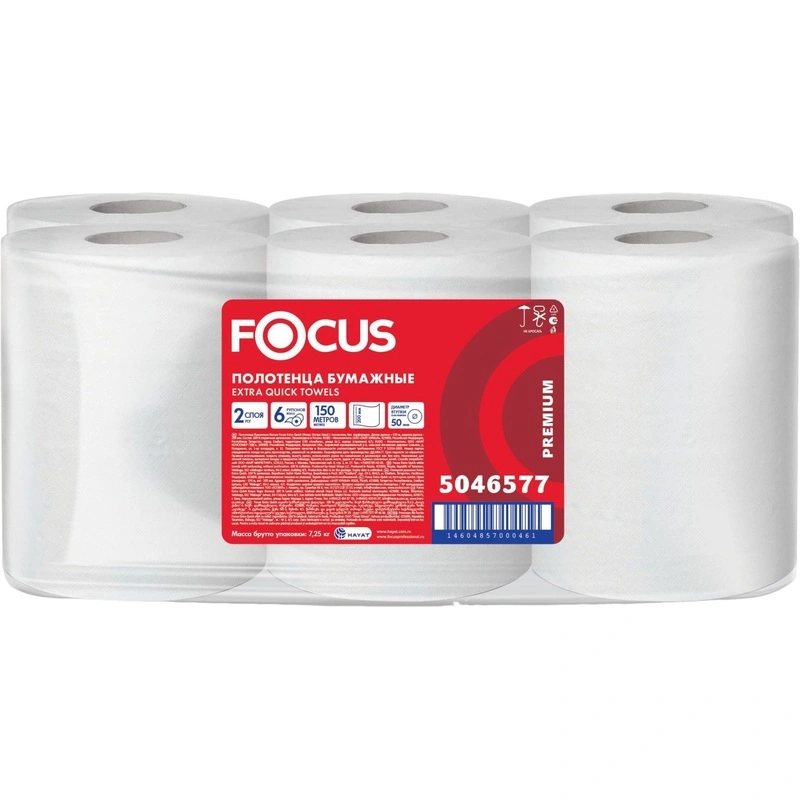 Бумажные полотенца в рулонах Focus Extra Quick 5046577 (6 рулонов в упаковке)