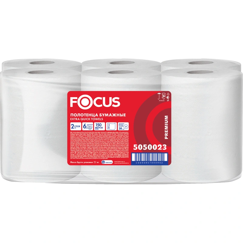 Бумажные полотенца в рулонах Focus Extra Quick 5050023 (6 рулонов в упаковке)