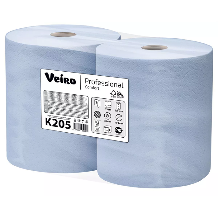 Бумажные полотенца в рулонах Veiro Professional Comfort K205 (6 рулонов в упаковке)
