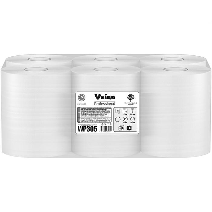 Бумажные полотенца в рулонах Veiro Professional WP305 (6 рулонов в упаковке)