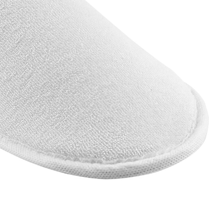 Тапочки одноразовые махровые закрытый мыс подошва эва 5 мм белые М-115 (150 пар в упаковке)
