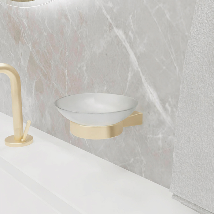 Мыльница стекло Fixsen Trend Gold FX-99008