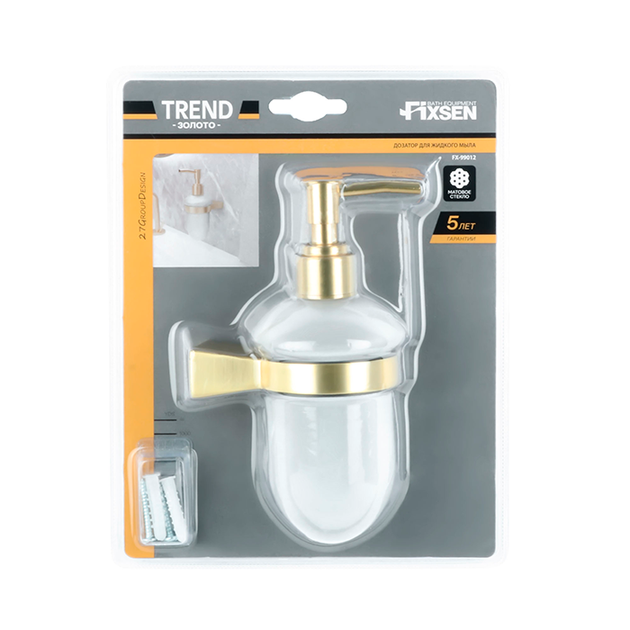 Дозатор для жидкого мыла Fixsen Trend Gold FX-99012