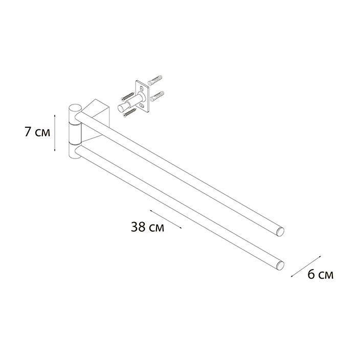 Полотенцедержатель рога 2-ой Fixsen Trend Graphite FX-98002A