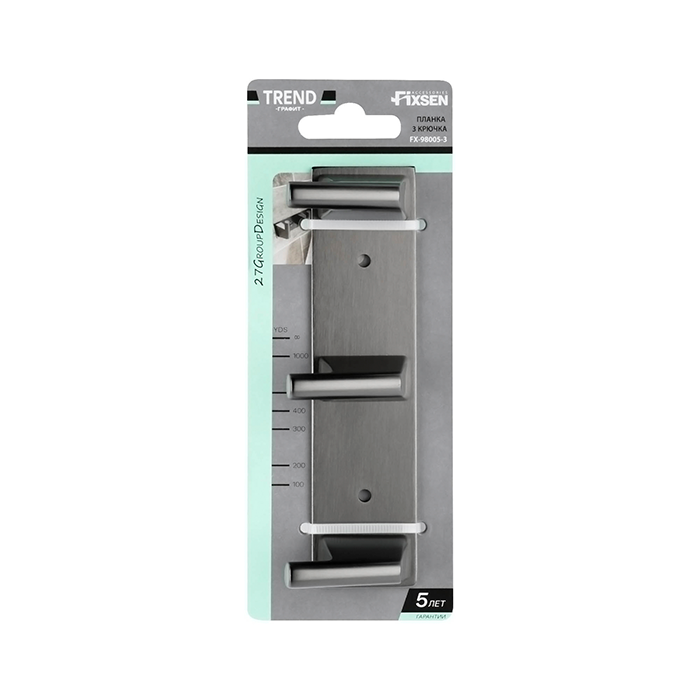 Планка 3 крючка Fixsen Trend Graphite FX-98005-3