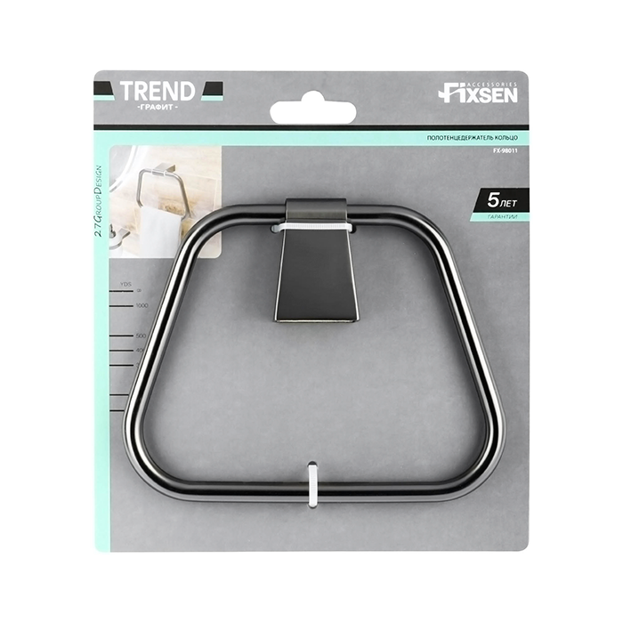 Полотенцедержатель кольцо Fixsen Trend Graphite FX-98011