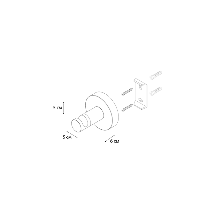 Крючок одинарный хром COMFORT CHROME FX-85005 
