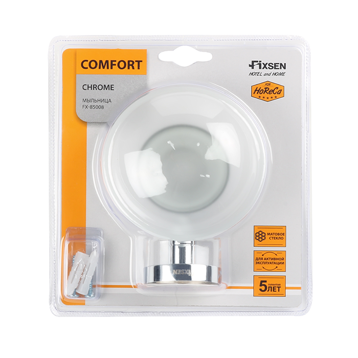 Мыльница стекло хром COMFORT CHROME FX-85008
