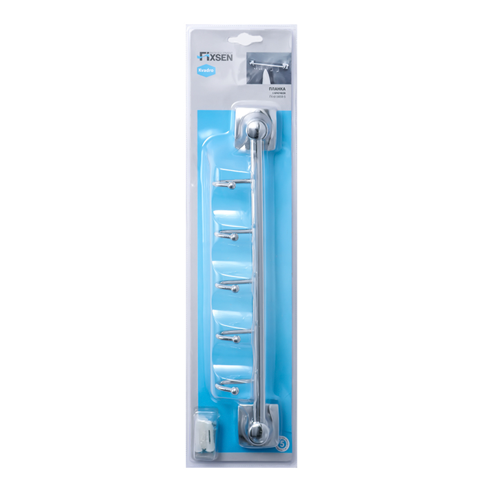 Планка 5 крючков Fixsen Kvadro FX-61305В-5