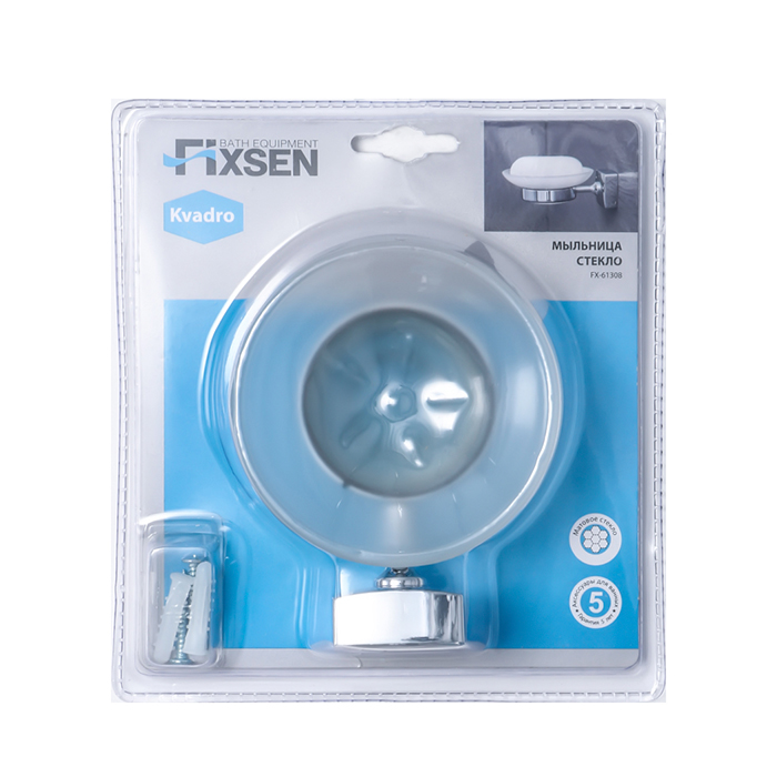 Мыльница стекло Fixsen Kvadro FX-61308