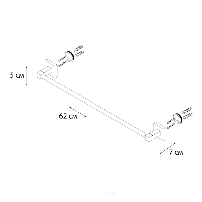 Полотенцедержатель трубчатый Fixsen Metra FX-11101 60 см
