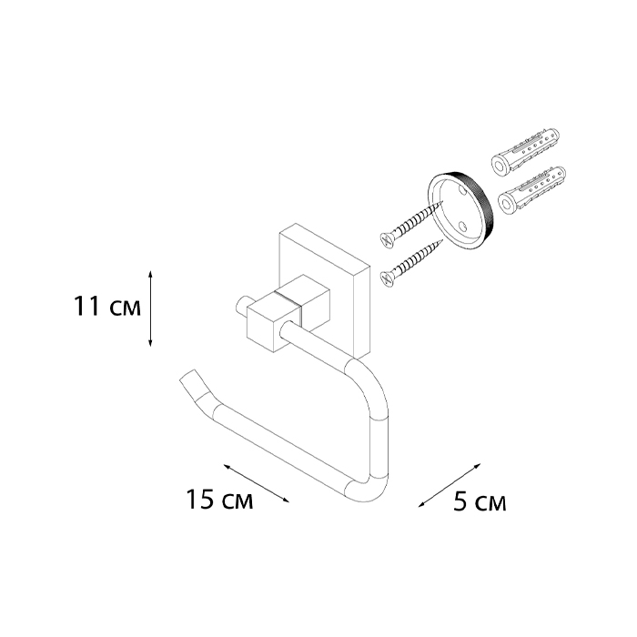 Бумагодержатель без крышки Fixsen Metra FX-11110А