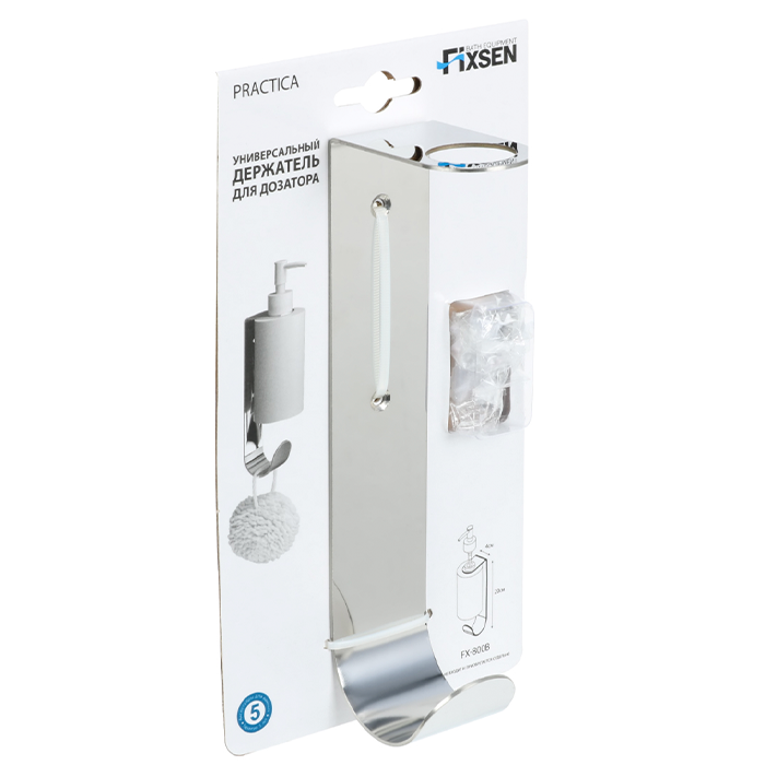 Держатель для дозатора с крючком Fixsen Practica FX-800B хром