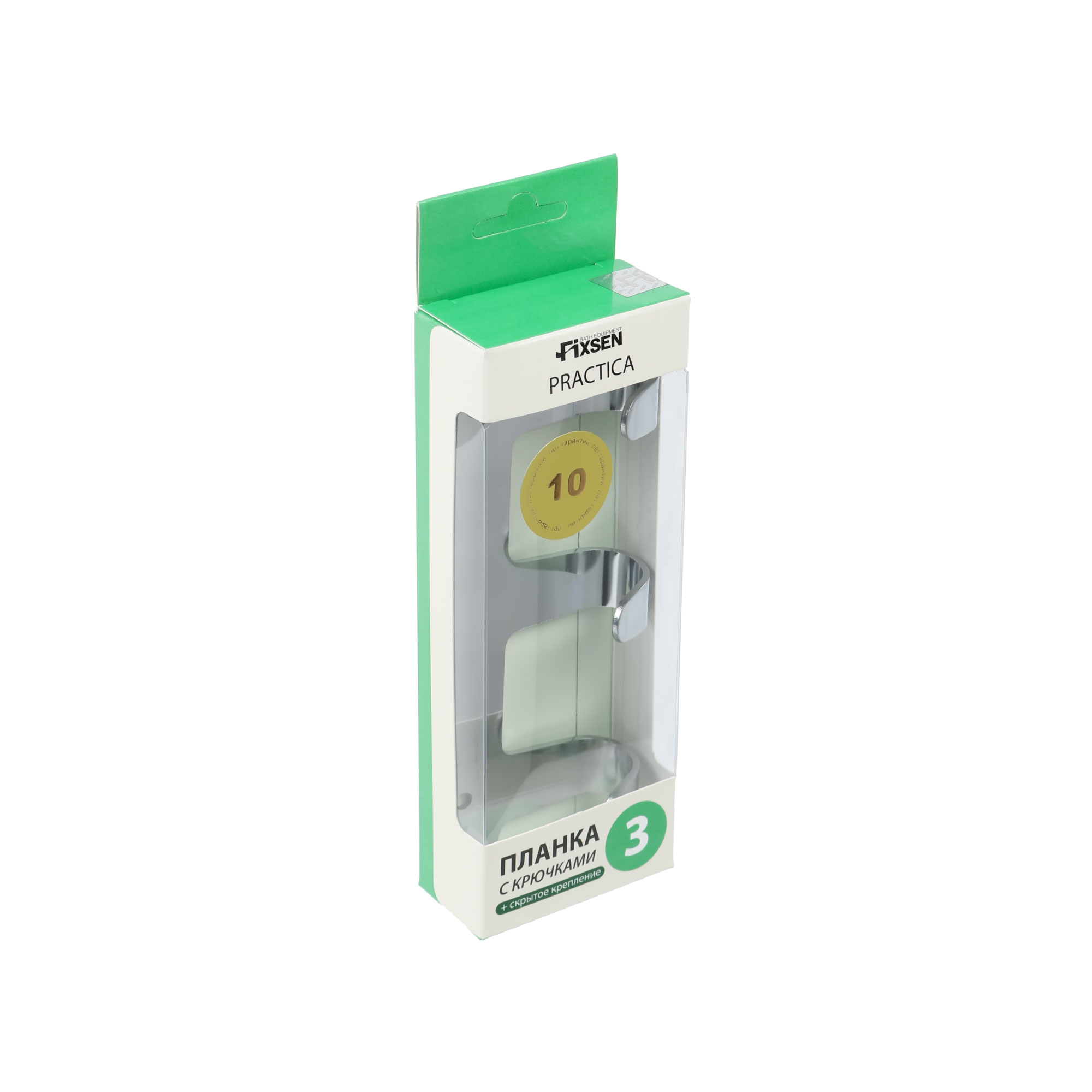 Планка 3 крючка Fixsen Practica FX-805-3 хром