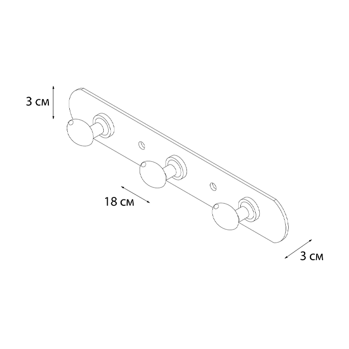 Планка 3 крючка Fixsen FX-1413