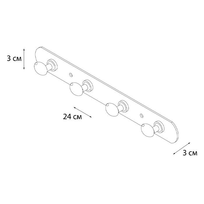 Планка 4 крючка Fixsen FX-1414