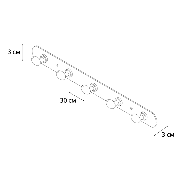 Планка 5 крючков Fixsen FX-1415