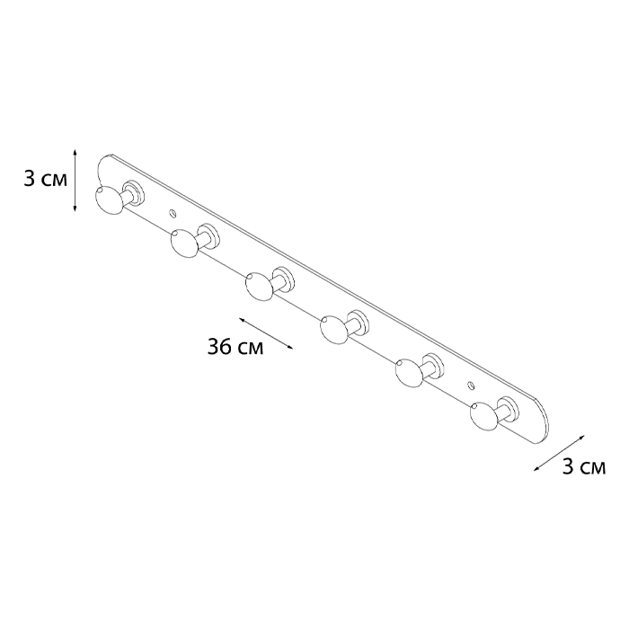 Планка 6 крючков Fixsen FX-1416