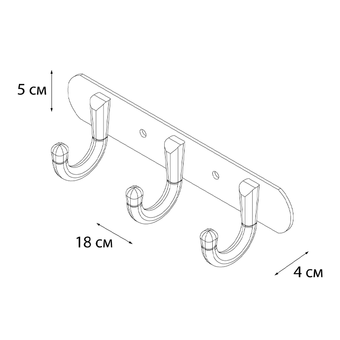 Планка 3 крючка Fixsen FX-1713