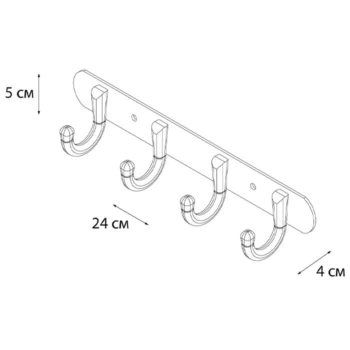 Планка 4 крючка Fixsen FX-1714