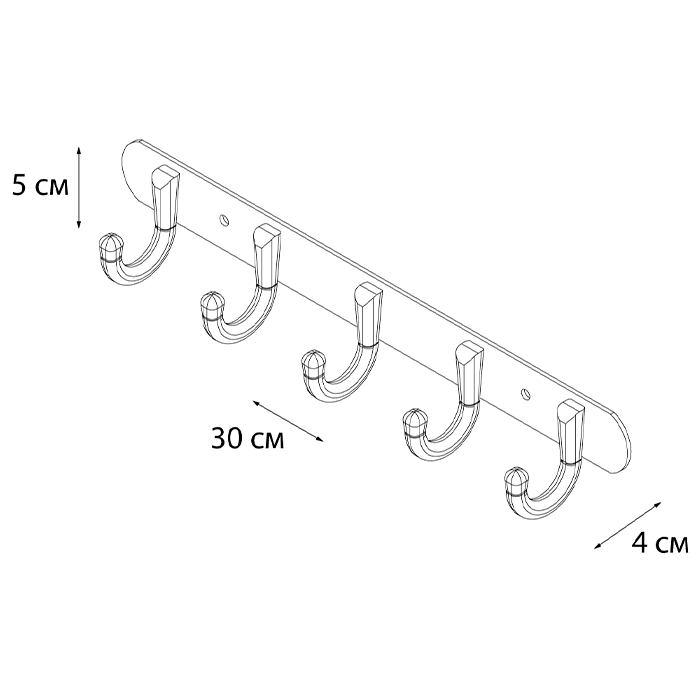 Планка 5 крючков Fixsen FX-1715