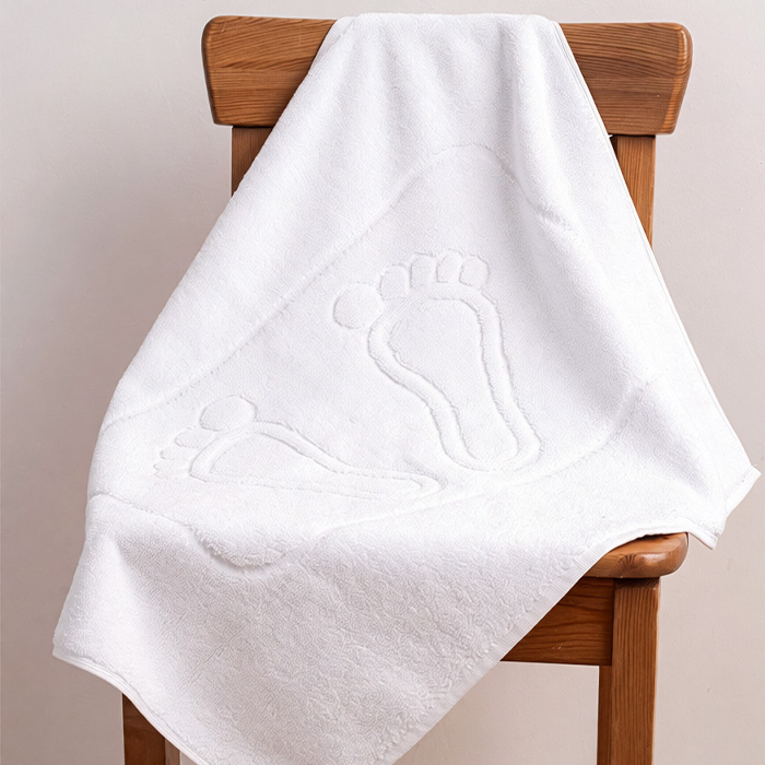 Коврик махровый 50х70 см 700 г/м² белый (6 штук в упаковке)