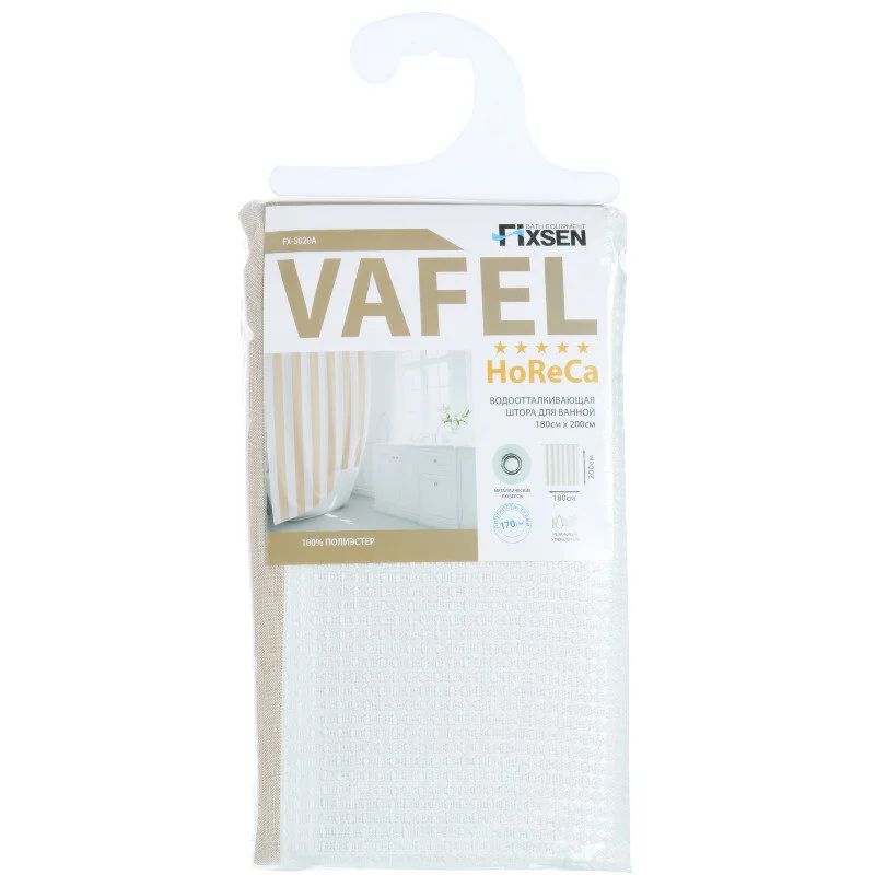 Шторка для ванной бежевая VAFEL FX-5020A