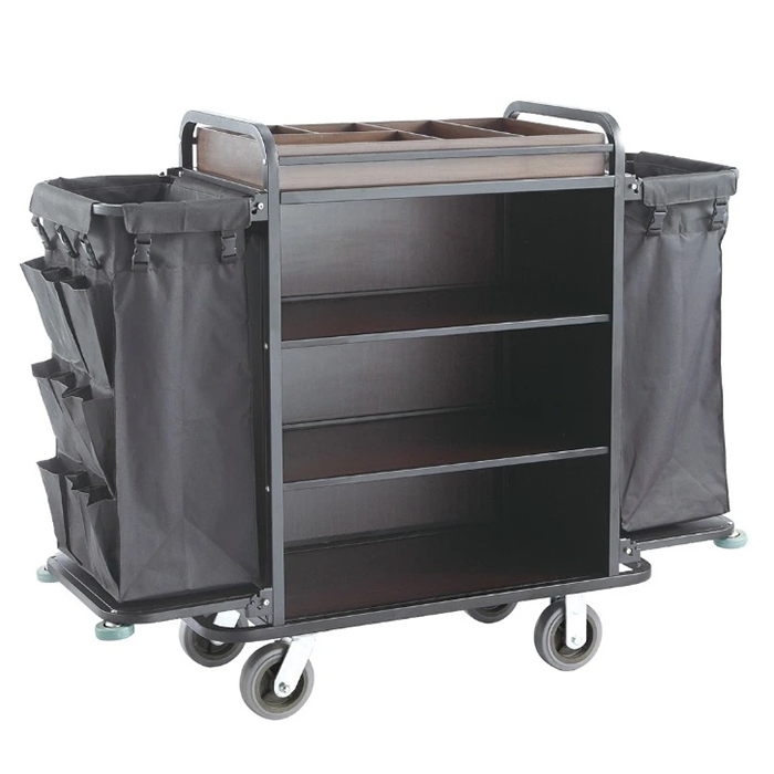 Тележка ОЛДАК для горничных универсальная с полками из МДФ ТГ 11.24