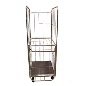 Тележка-стеллаж ОЛДАК для прачечной из нержавейки с полкой ТП 21.2