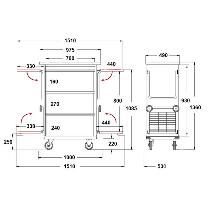 Тележка для горничных Престиж