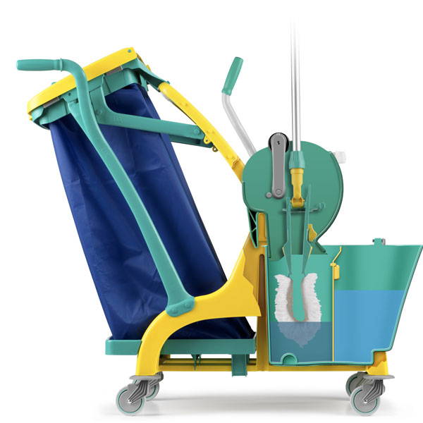 Отжим для уборочных тележек TTS DRY, роликовый, зелёный