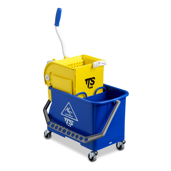 Ведро TTS Double Bucket O-Key, 20 л., синее, с отжимом, на колесах