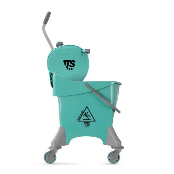Ведро с отжимом TTS Pile Dry, 30 л., зеленое, на колесах