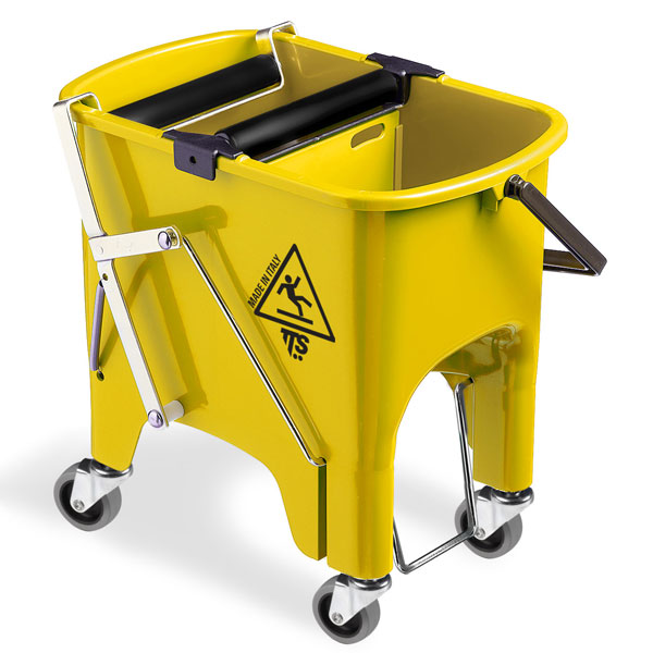 Ведро с отжимом на колесах TTS Squizzy Roll, 15 л., жёлтое