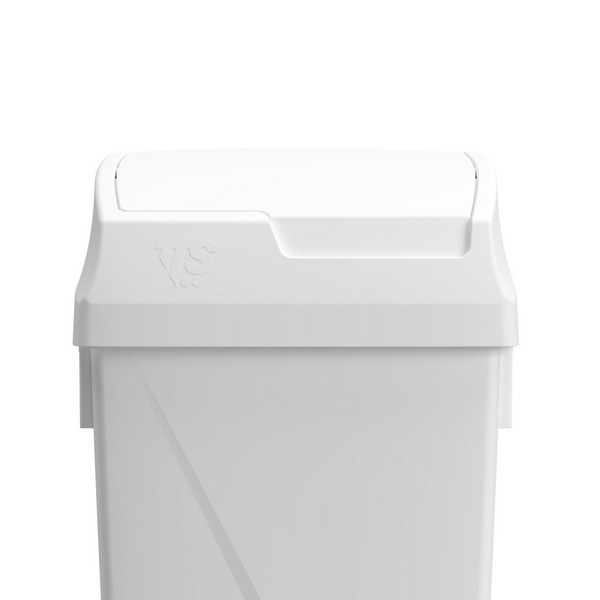 Мусорное ведро с крышкой TTS Lindy Swing, белое, 25 л, набор этикеток для раздельного сбора мусора
