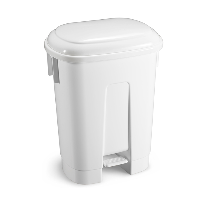 Ведро для мусора с педалью TTS DERBY, 60 л., с крышкой (белый)