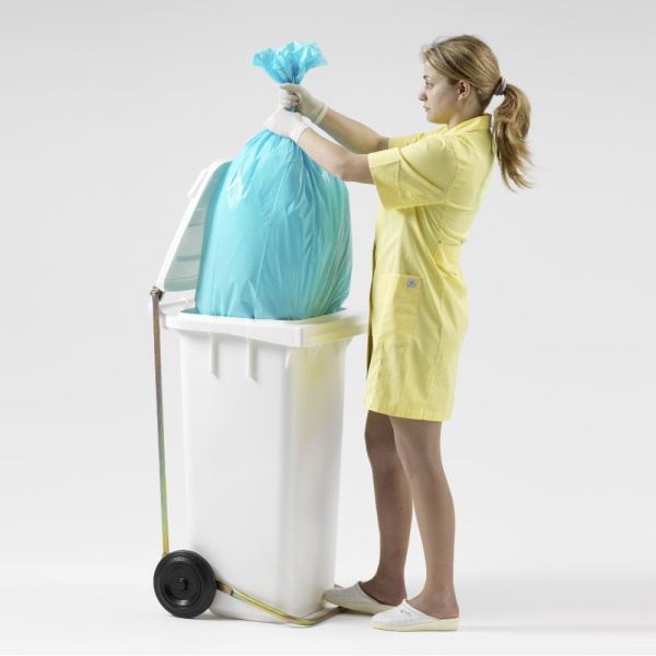 Контейнер для мусора TTS белый, 120 л