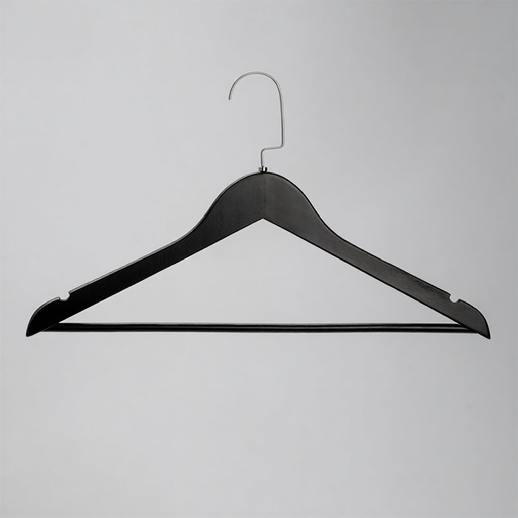 Вешалка-плечики для одежды с противоскользящими вставками MC30N/1-T150B(черн/хром)