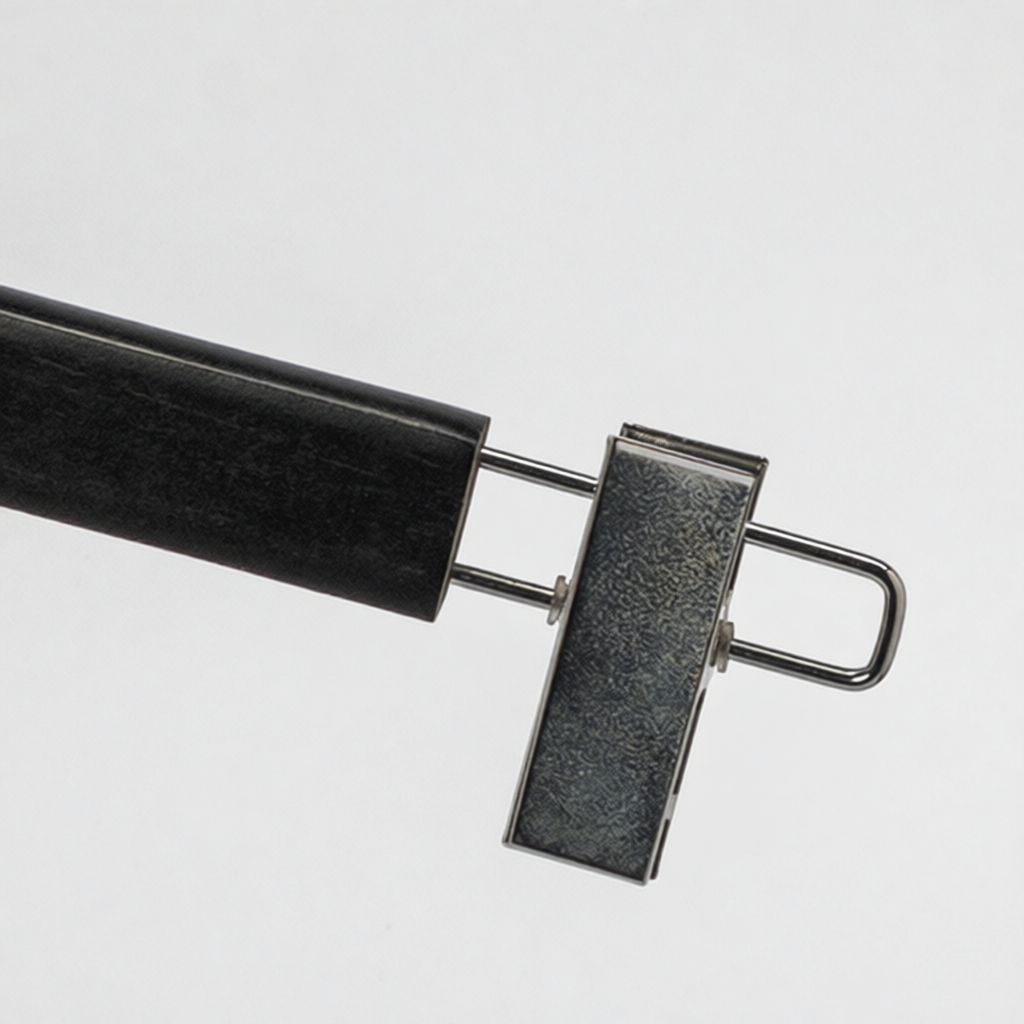 Вешалка-плечики для детской одежды деревянная с прищепками M006/1-32(черн/хром)