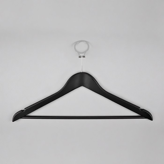 Вешалка-плечики для одежды деревянная MC30N/AB(черн/хром)